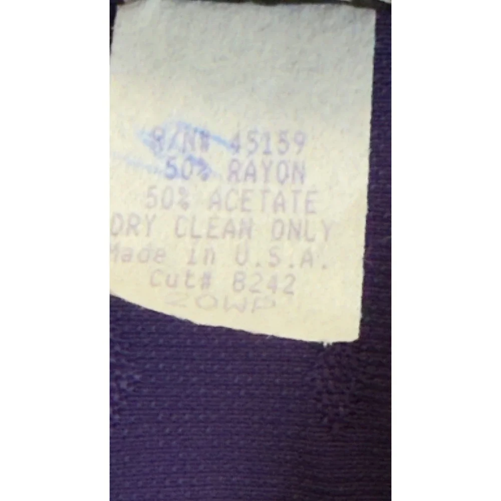 Michael‎ Blake Vintage Purple Pant Suit Set 20WP Textured Gold Buttons USA Made